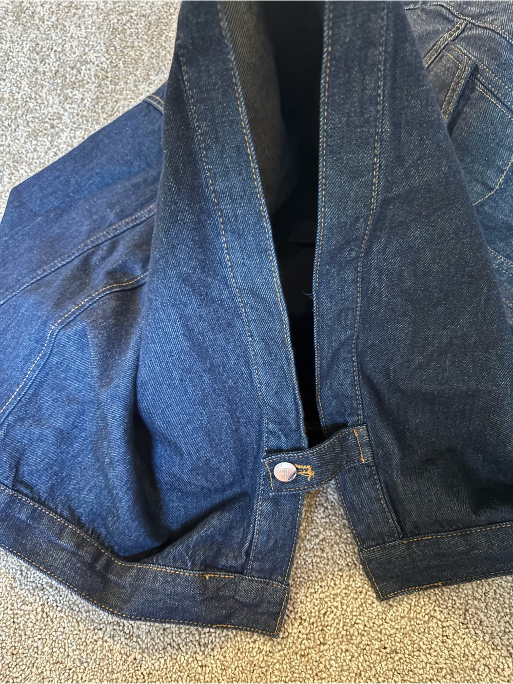 Pilcro Dark Indigo Denim Jacket - Women's Cape Style - Picture 7 of 9